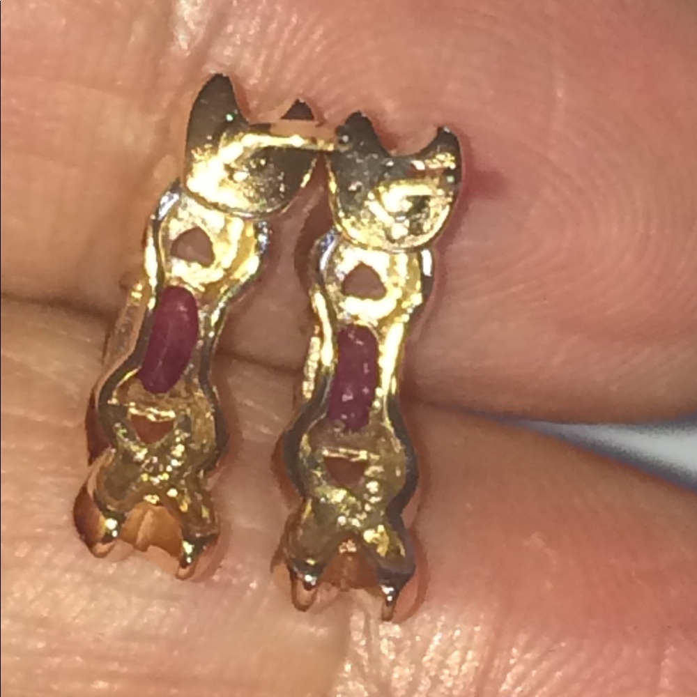 10k ruby earrings. - Picture 4 of 14